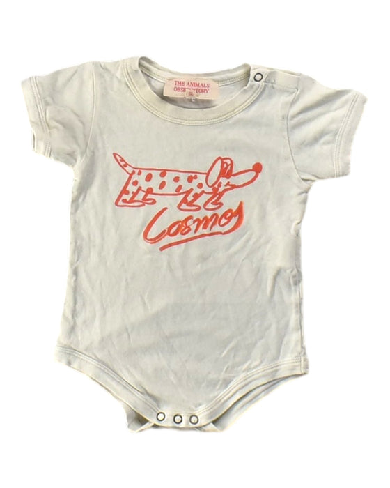 A White Short Sleeve Bodysuits from The Animals Observatory in size 3-6M for girl. (Front View)