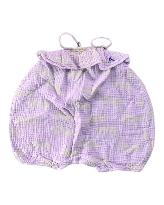 A Purple Overall Shorts from Bobo Choses in size 6-12M for girl. (Front View)