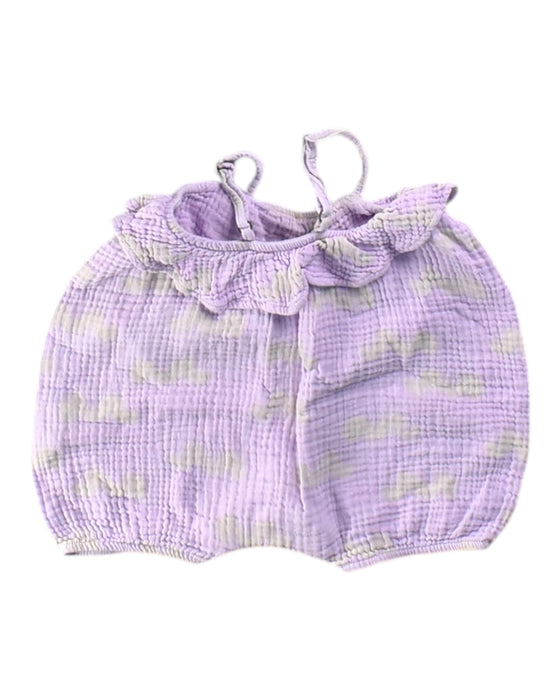 A Purple Overall Shorts from Bobo Choses in size 6-12M for girl. (Back View)