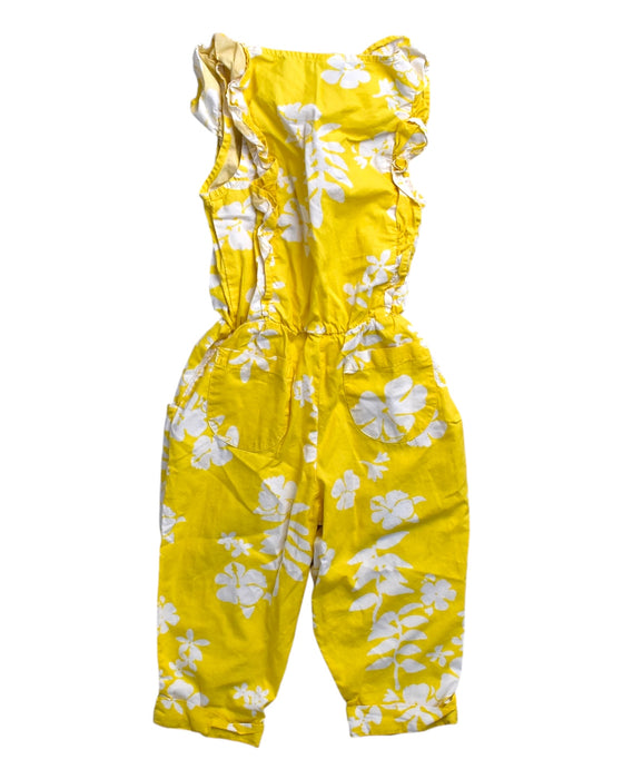 A Yellow Sleeveless Jumpsuits from Petit Bateau in size 3T for girl. (Back View)