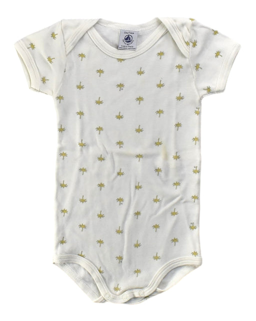 A White Short Sleeve Bodysuits from Petit Bateau in size 12-18M for neutral. (Front View)