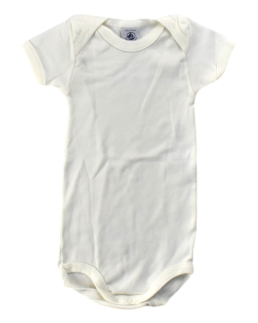 A White Short Sleeve Bodysuits from Petit Bateau in size 6-12M for boy. (Front View)