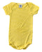 A Yellow Short Sleeve Bodysuits from Petit Bateau in size 6-12M for girl. (Front View)