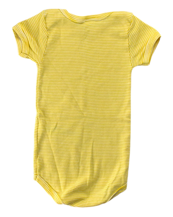 A Yellow Short Sleeve Bodysuits from Petit Bateau in size 6-12M for girl. (Back View)