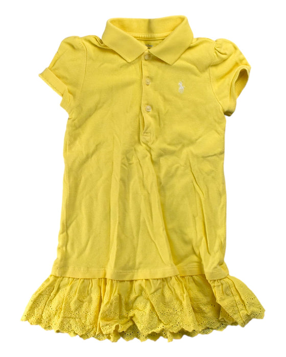 A Yellow Short Sleeve Dresses from Polo Ralph Lauren in size 0-3M for girl. (Front View)