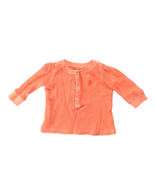 A Orange Long Sleeve Tops from Ralph Lauren in size 0-3M for girl. (Front View)