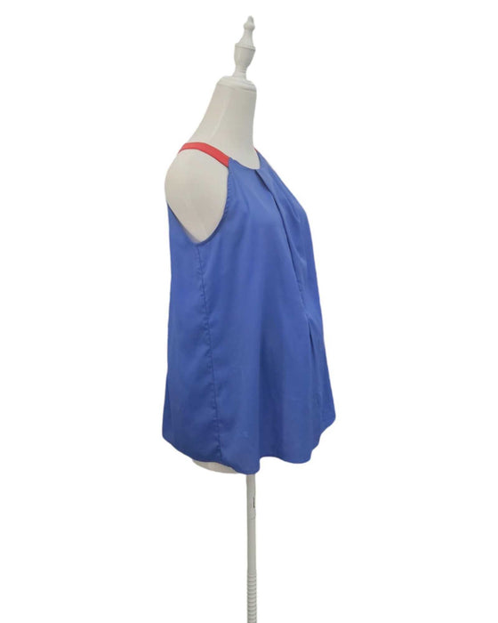 A Blue Sleeveless Tops from Bove in size S for maternity. (Front View)