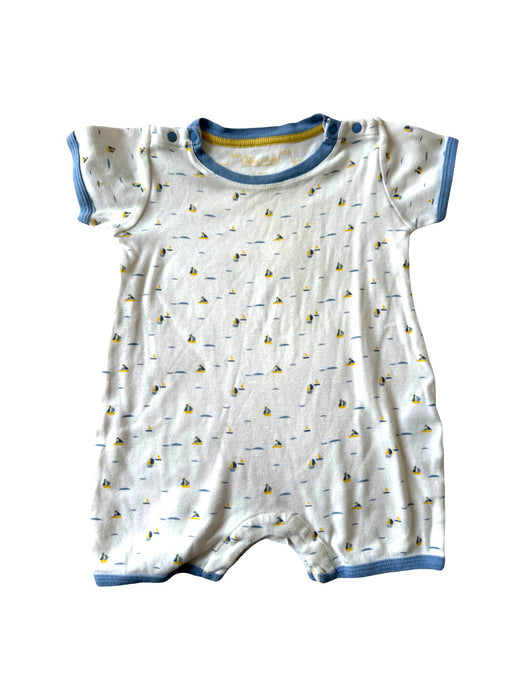 A White Short Sleeve Rompers from Château de Sable in size 6-12M for neutral. (Front View)