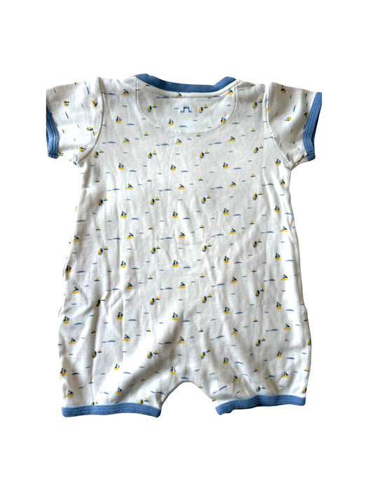 A White Short Sleeve Rompers from Château de Sable in size 6-12M for neutral. (Back View)