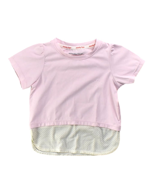 A Pink Short Sleeve Tops from Moody Tiger in size 4T for girl. (Front View)