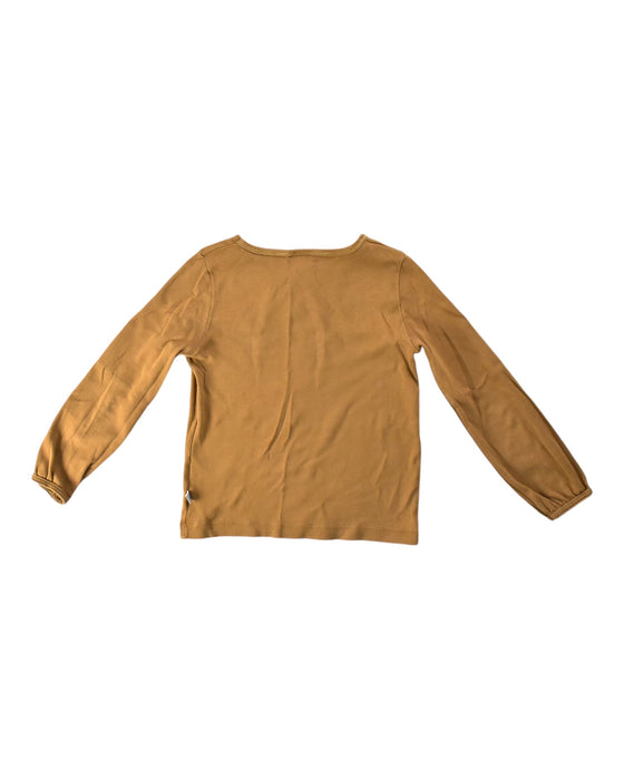 A Brown Long Sleeve Tops from Petit Bateau in size 5T for girl. (Back View)