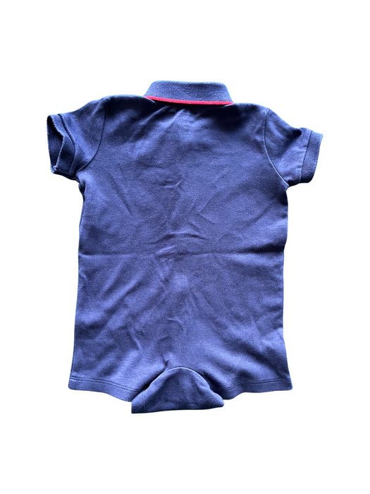 A Blue Short Sleeve Rompers from Ralph Lauren in size 3-6M for boy. (Back View)