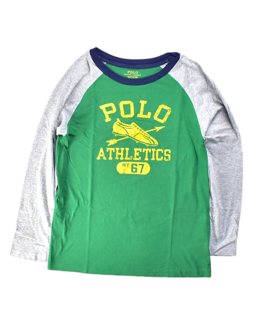 A Green Long Sleeve T Shirts from Polo Ralph Lauren in size 12Y for boy. (Front View)