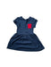 A Navy Short Sleeve Dresses from Petit Bateau in size 4T for girl. (Front View)