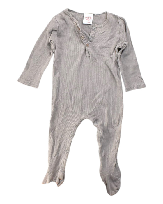 A Grey Onesies from Seed in size 3-6M for boy. (Front View)