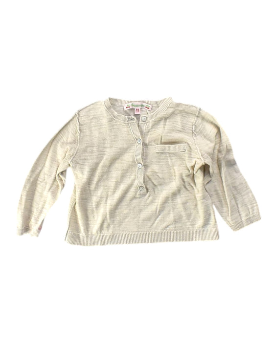 A Beige Long Sleeve Tops from Bonpoint in size 6-12M for girl. (Front View)