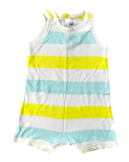 A White Sleeveless Rompers from Petit Bateau in size 3-6M for neutral. (Front View)