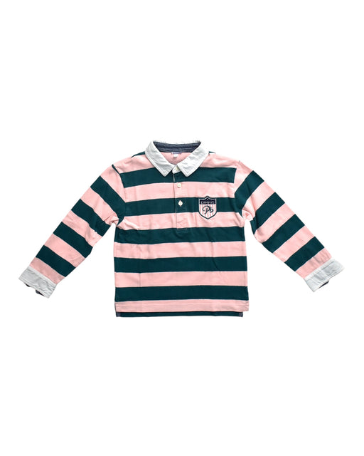 A Pink Long Sleeve Polos from Petit Bateau in size 6T for boy. (Front View)