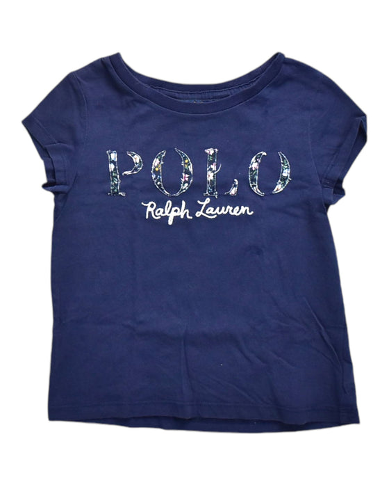 A Blue Short Sleeve T Shirts from Polo Ralph Lauren in size 3T for girl. (Front View)