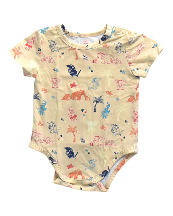 A Yellow Short Sleeve Bodysuits from Elly in size 3-6M for girl. (Front View)