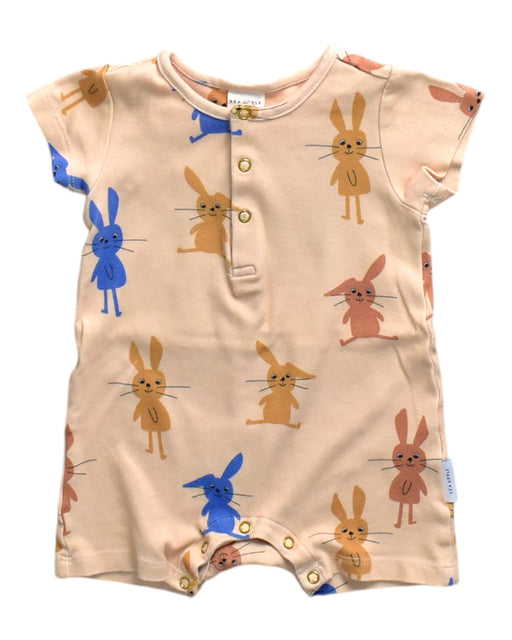 A Beige Short Sleeve Rompers from Sea Apple in size 6-12M for girl. (Front View)