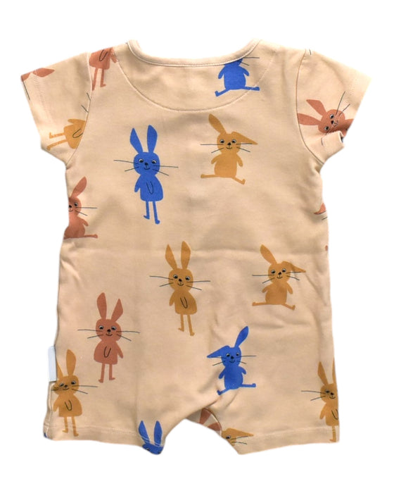 A Beige Short Sleeve Rompers from Sea Apple in size 6-12M for girl. (Back View)