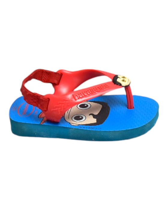 A Blue Sandals from Havaianas in size 12-18M for boy. (Front View)