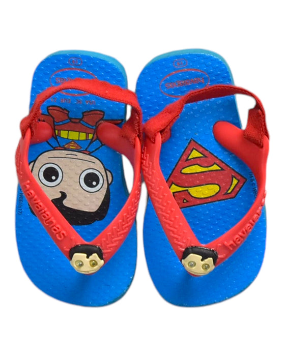 A Blue Sandals from Havaianas in size 12-18M for boy. (Back View)