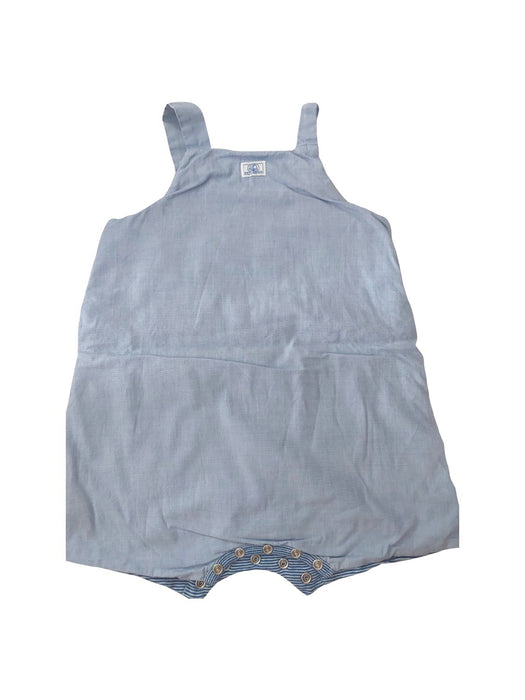 A Blue Overall Shorts from Petit Bateau in size 12-18M for boy. (Back View)