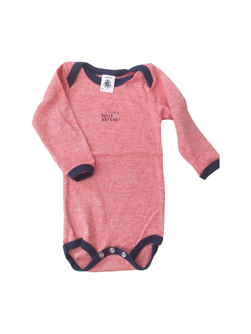 A Red Long Sleeve Bodysuits from Petit Bateau in size 6-12M for neutral. (Front View)