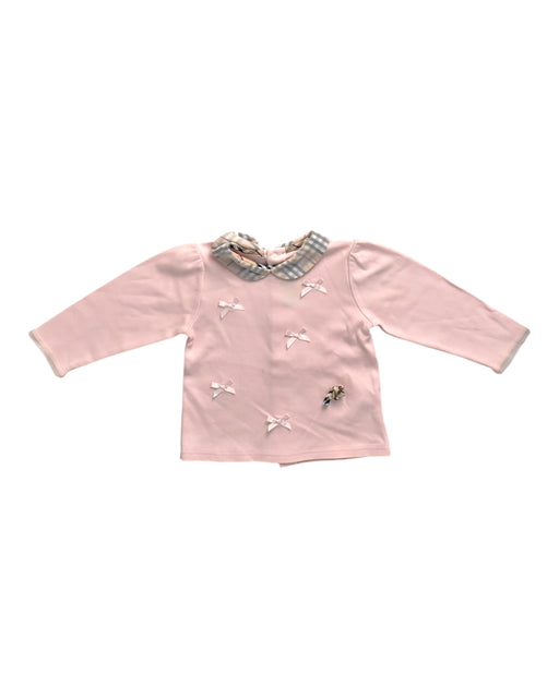 A Pink Long Sleeve Tops from Burberry in size 6-12M for girl. (Front View)