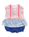 A Pink Short Sleeve Rompers from Miki House in size 3T for girl. (Front View)