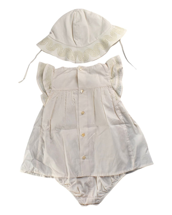 A White Dress Sets from Chloe in size 6-12M for girl. (Back View)