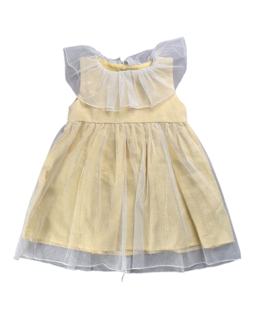 A Yellow Sleeveless Dresses from Mebi Root in size 3T for girl. (Front View)