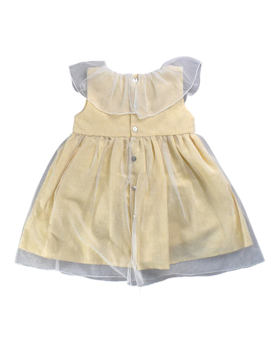 A Yellow Sleeveless Dresses from Mebi Root in size 3T for girl. (Back View)