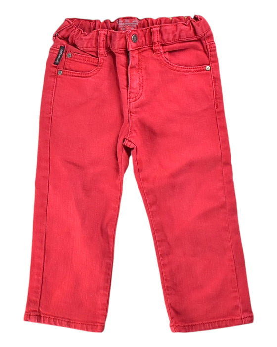 A Red Casual Pants from Armani in size 12-18M for girl. (Front View)