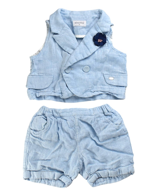 A Blue Shorts Sets from Absorba in size 2T for girl. (Front View)