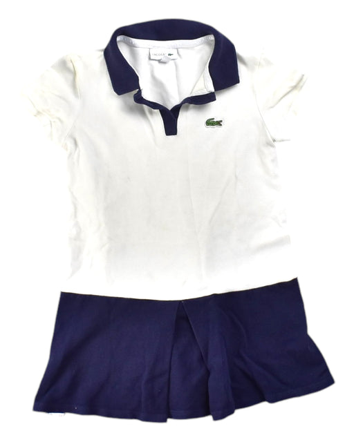 A White Short Sleeve Dresses from Lacoste in size 4T for girl. (Front View)