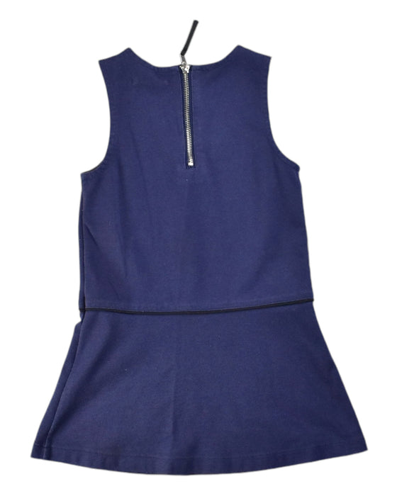 A Blue Sleeveless Dresses from Monoprix in size 4T for girl. (Back View)