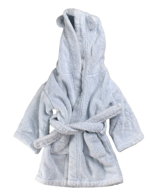 A Blue Bathrobes from The Little White Company in size 6-12M for neutral. (Front View)