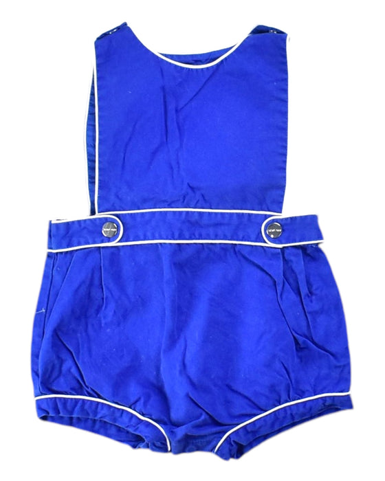 A Blue Sleeveless Rompers from Jacadi in size 12-18M for girl. (Front View)