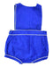 A Blue Sleeveless Rompers from Jacadi in size 12-18M for girl. (Back View)