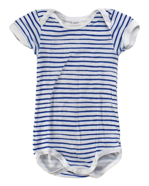 A Blue Short Sleeve Rompers from Petit Bateau in size 6-12M for girl. (Front View)