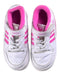 A White Sneakers from Adidas in size 3T for girl. (Back View)