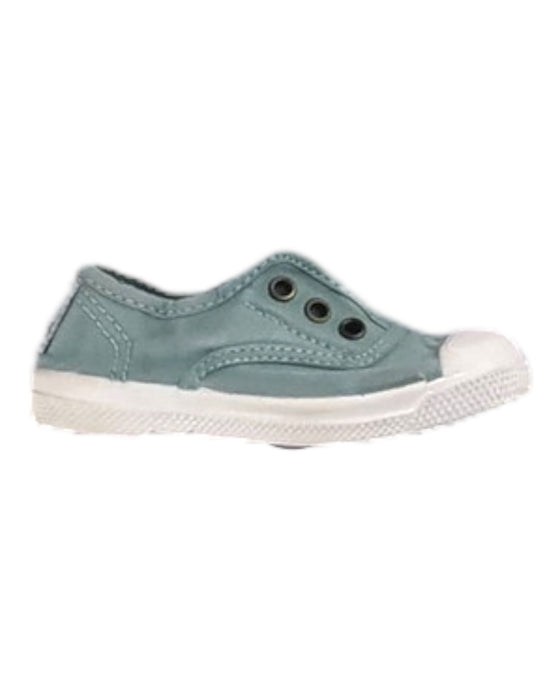 A Blue Slip Ons from Natural World Eco in size 18-24M for boy. (Front View)