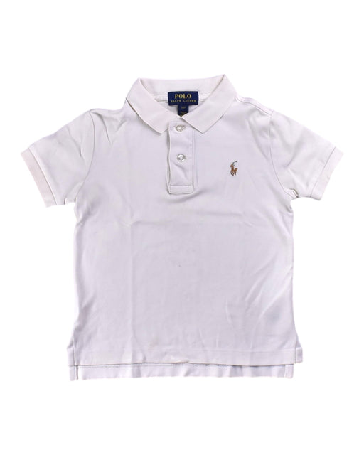 A Pink Short Sleeve Polos from Polo Ralph Lauren in size 3T for boy. (Front View)