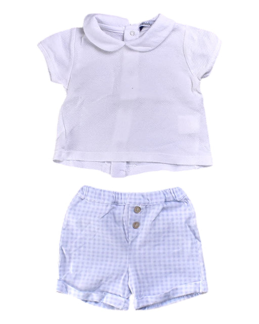 A White Shorts Sets from Babidu in size 3-6M for girl. (Front View)