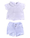 A White Shorts Sets from Babidu in size 3-6M for girl. (Front View)