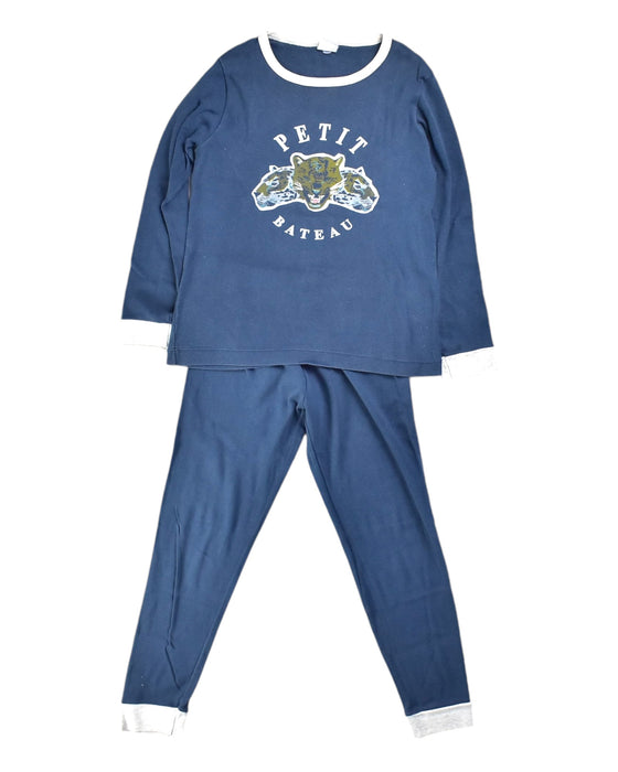 A Blue Pyjama Sets from Petit Bateau in size 8Y for boy. (Front View)