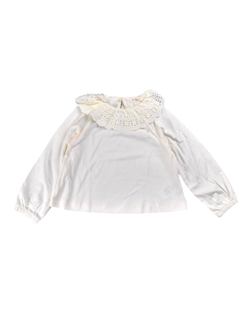 A White Long Sleeve Tops from Crewcuts in size 3T for girl. (Front View)